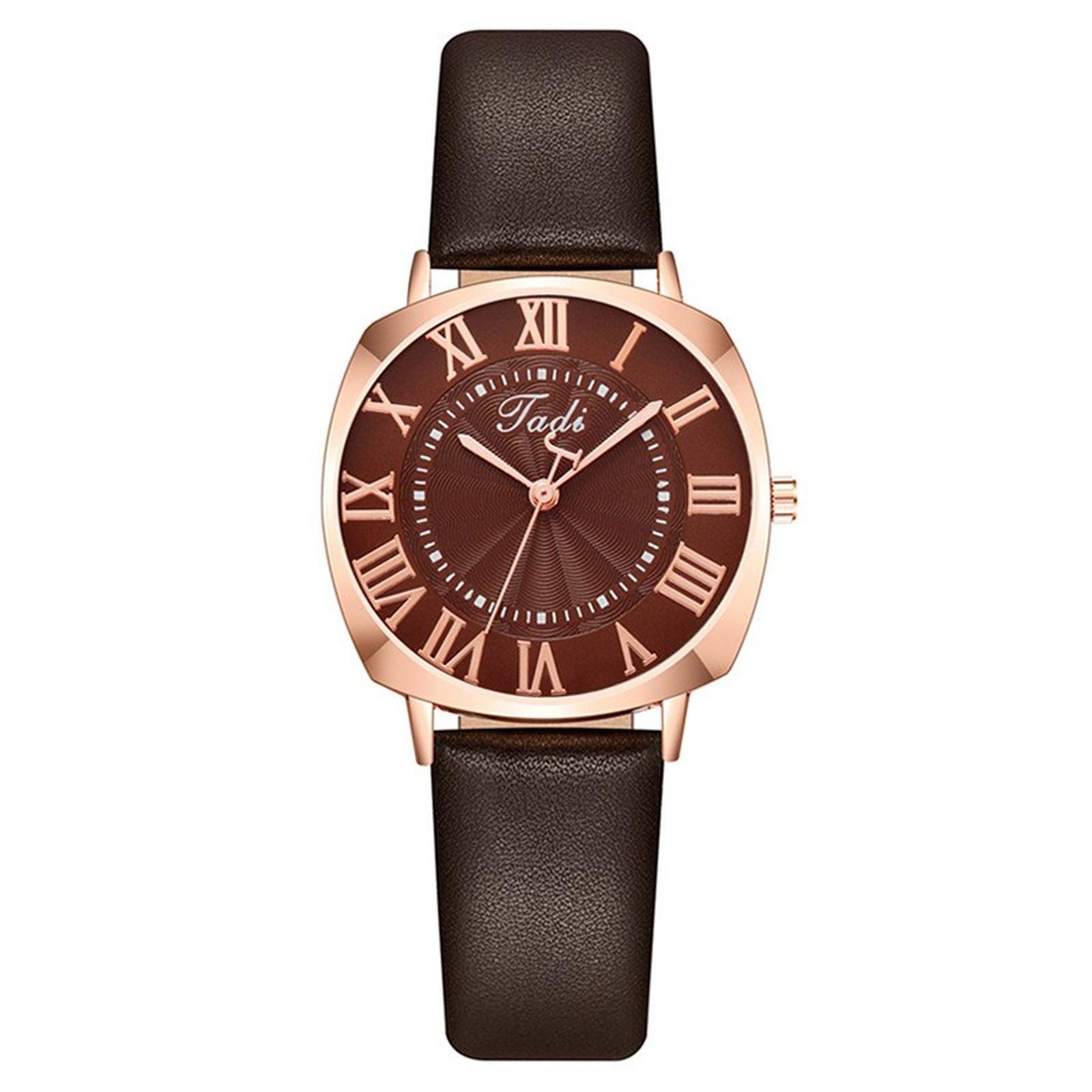 

Women Fashion Leather Watch One Size коричневий