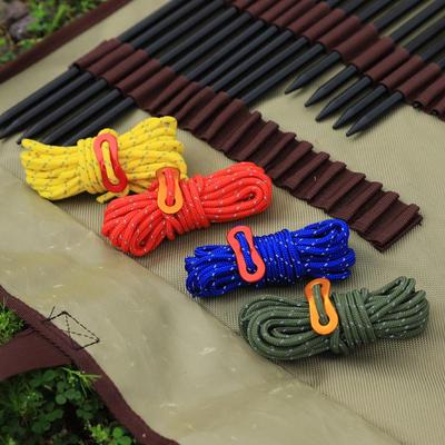 4mm Reflective Windproof Tent Rope, 4m Long Adjustable Canopy Tie-Down for Outdoor Camping