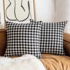 Nordic Ins Style Simple Light Luxury Pillow Black and White Checkered Houndstooth Linen Pillow Case Sofa Pillow