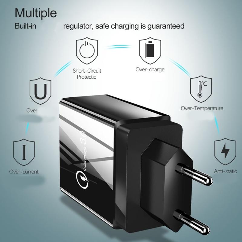 5V 3A 15W Mobile Phone Charging Block 4 Port USB Charging Brick Wall Mobile Charger Multiple Port Phone Power Plug