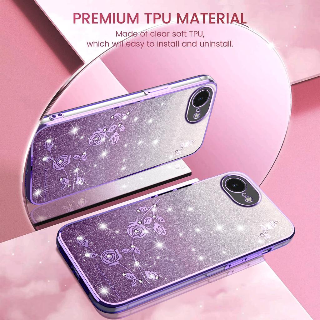 KADEM Für iPhone 16e Hülle Blume TPU Flexibel Farbverlauf Handyhülle
