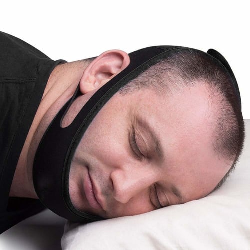 Makorio Chin Support Anti-Snoring Device, Adjustable Size, Goodnight Supporter, Prevents Snoring, Quiet Nighttime Open-Mouth Prevention Device, Quiet