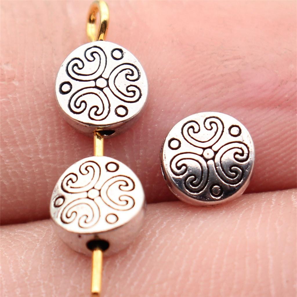 Geometric Small-Hole Spacer Beads Mini Antique Bronze Zinc Alloy Jewelry Making Fix Bead Position Style Bead Spacers