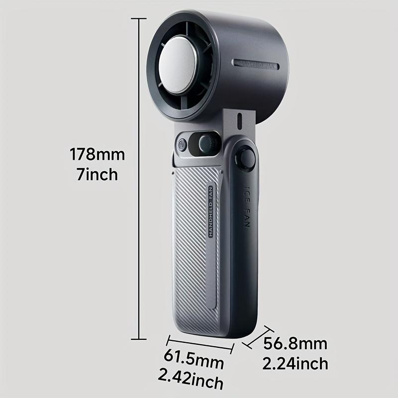 Portable Electric Fan, Rechargeable Handheld Fan, 6000mAh, with Ice Pack, 199 Speed Handheld Turbo Fan, with Digital Display Screen Quiet,