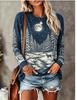 Women Christmas Long Sleeve Hoodie Snowman Puppy Tree Gift Snowflake Print Crew Neck Winter Tops