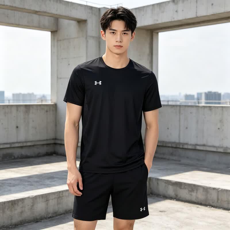 Мужская спортивная футболка Under Armour с быстрым высыханием M чёрный