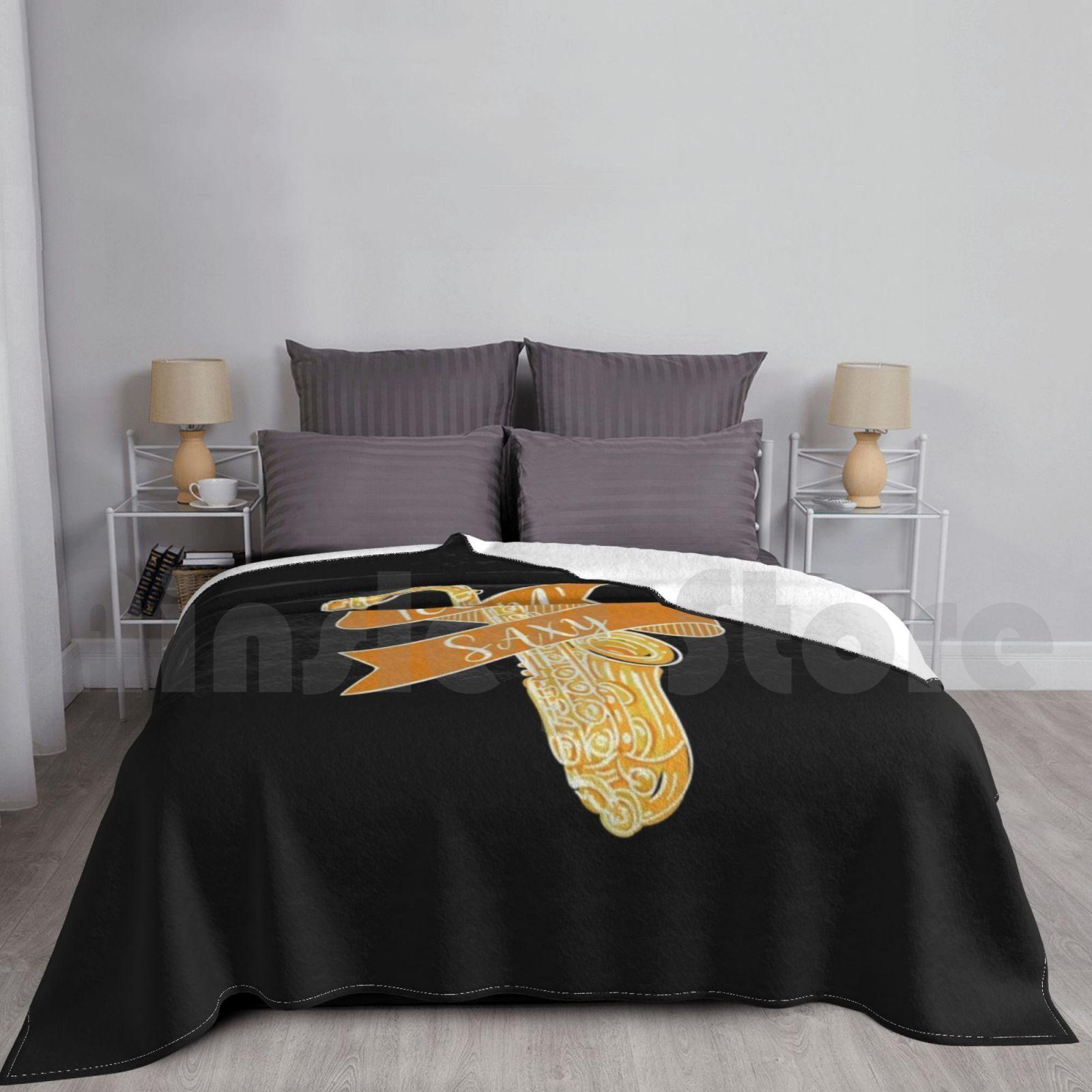 Saxo Saxophonist Band Jazz Blanket Fashion Custom Saxophone Saxo Sax The Sax Saxophonist Saxophone Music Size: 75*100cm, Weight: 230 GSM