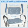 57-69cm Aluminium Frame Bath Seat - Light Blue
