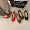 French Retro Bow Shallow Mouth Single Shoes Women's Autumn and Winter New Design Sense Flat Bottom One Pedal Ballet Shoes