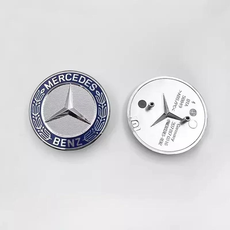 For Mercedes Benz Car Engine Logo Metal Flat Hood Emblem Front Badge Accessories For Mercedes Benz AMG W204 W205 W203 W211 W212