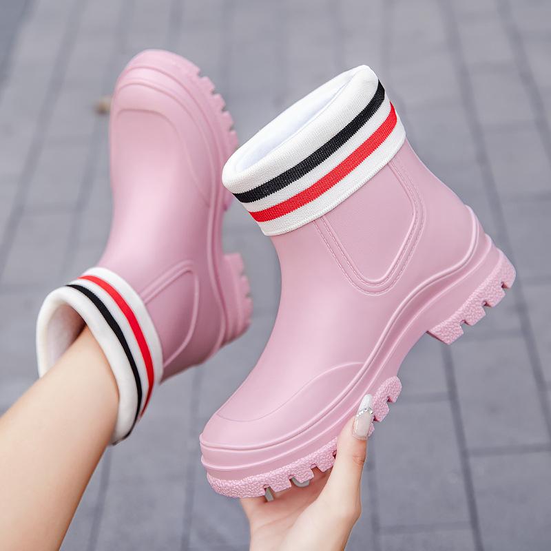 Women's new rain shoes boots outdoor work rubber shoes lightweight non-slip kitchen overshoes