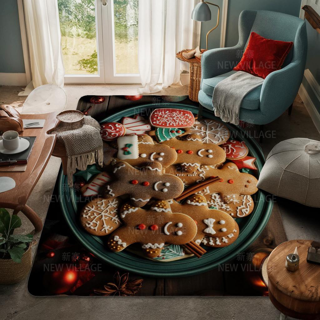 House Entrance Carpet Home Door Mat Living Room Bath Foot Bathroom Non-slip Water Absorption Rugs Bath Merry Christmas Winter