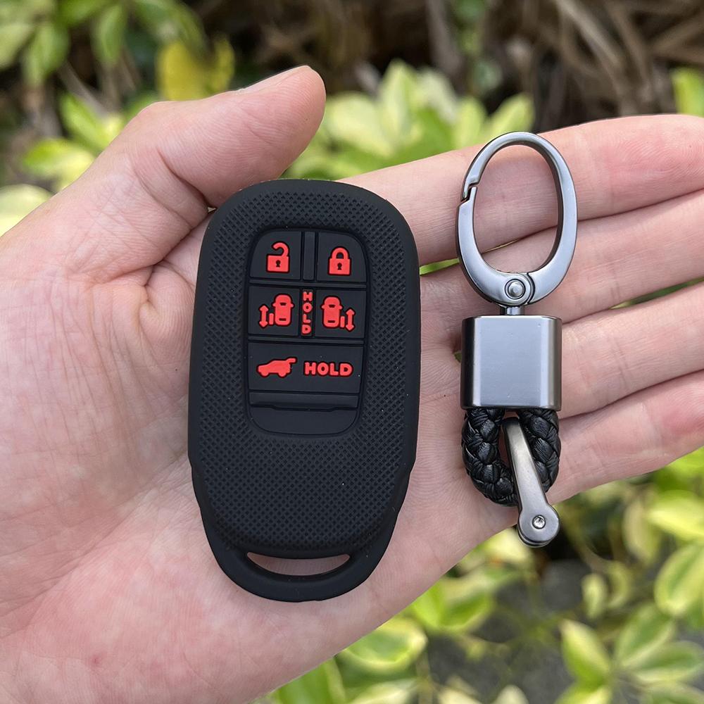 Silicone Car Key Case Accessories For Honda Stepwgn Rp6/Rp7/Rp8 Odyssey Freed Elysion Rubber Remote Cover Keychain Set