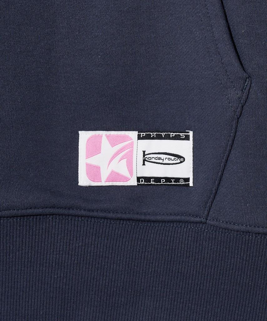 Applique Startail Raglan Hoodie_Vintage Navy