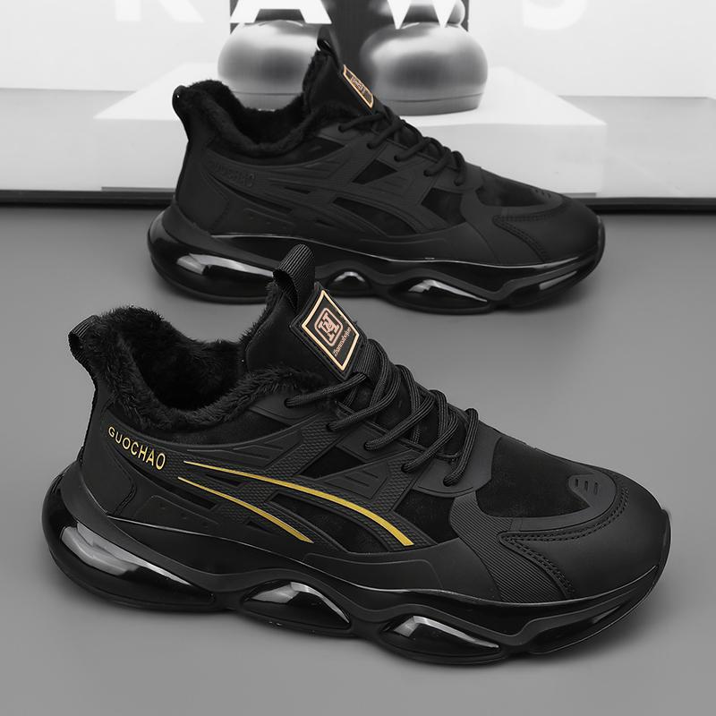 Men's Casual Sports Shoes Autumn and Winter New Warm Plush Cotton Shoes Soft Sole Non Slip Outdoor Running Shoes Male Sneakers