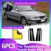 Pillar Stickers Black Carbon Fiber Silver Column Accessories Car Window Trim Cover For Hyundai Elantra Avante XD Sedan 2001~2006