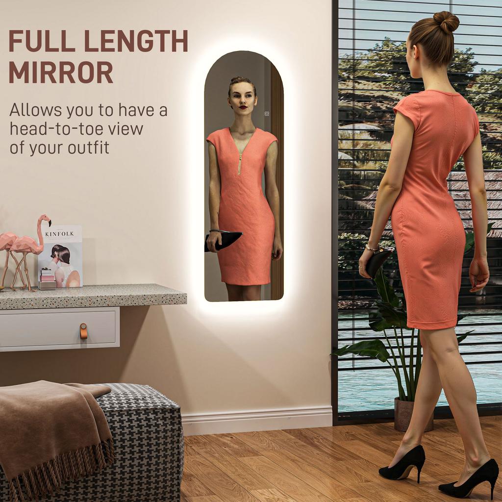 120 x 40cm Arch Mirror, with LED Lights