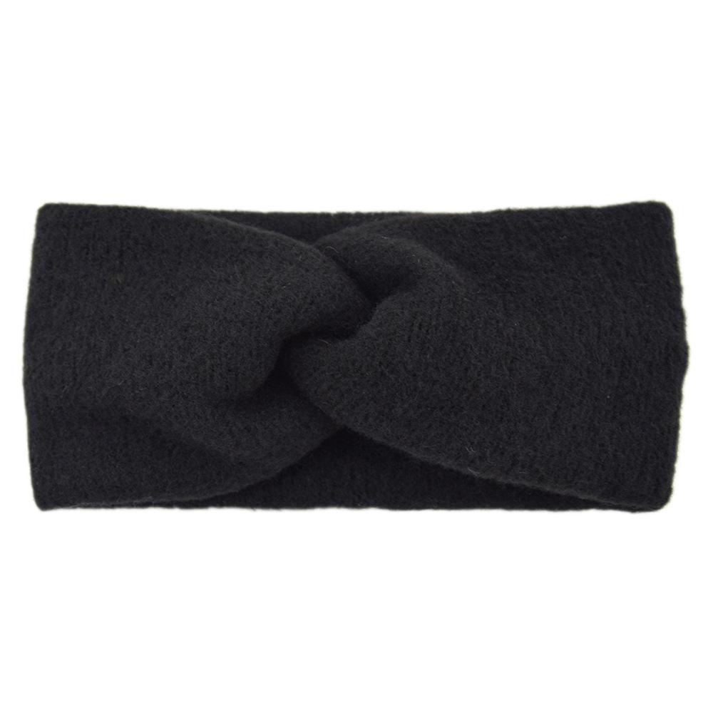 New Wool Knitting Cross Wide Headbands Winter Ear Warmer Soft Elastic Mohair Headwrap Turban For Women Girl Hair Accessories