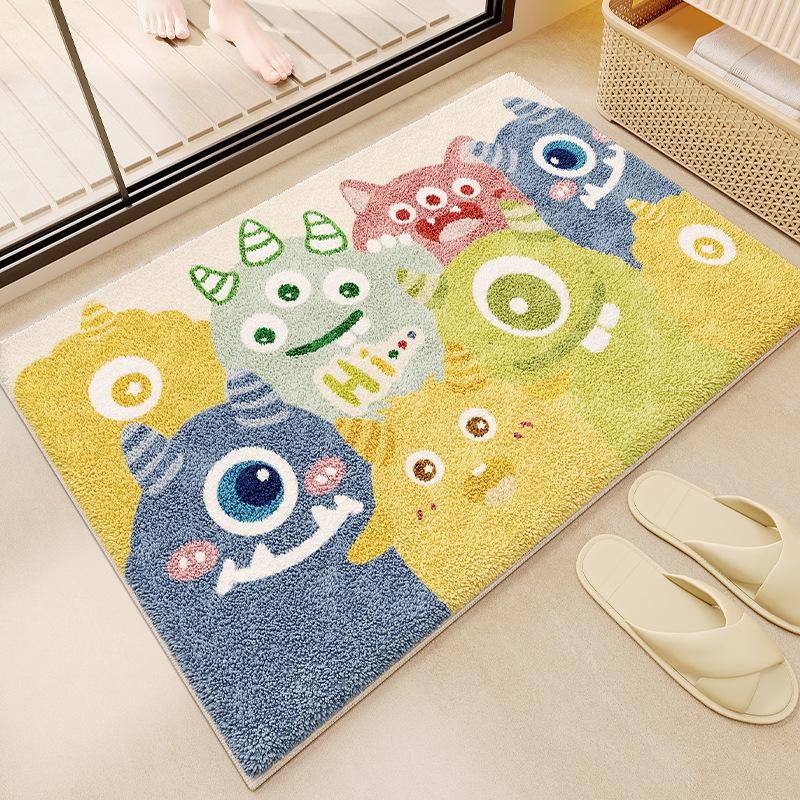 Absorbent Monster Bathroom Floor Mat Bathroom Floor Mat Imitation Cashmere Door Mat Non-slip Mat Household Bedroom Carpet Door Mat