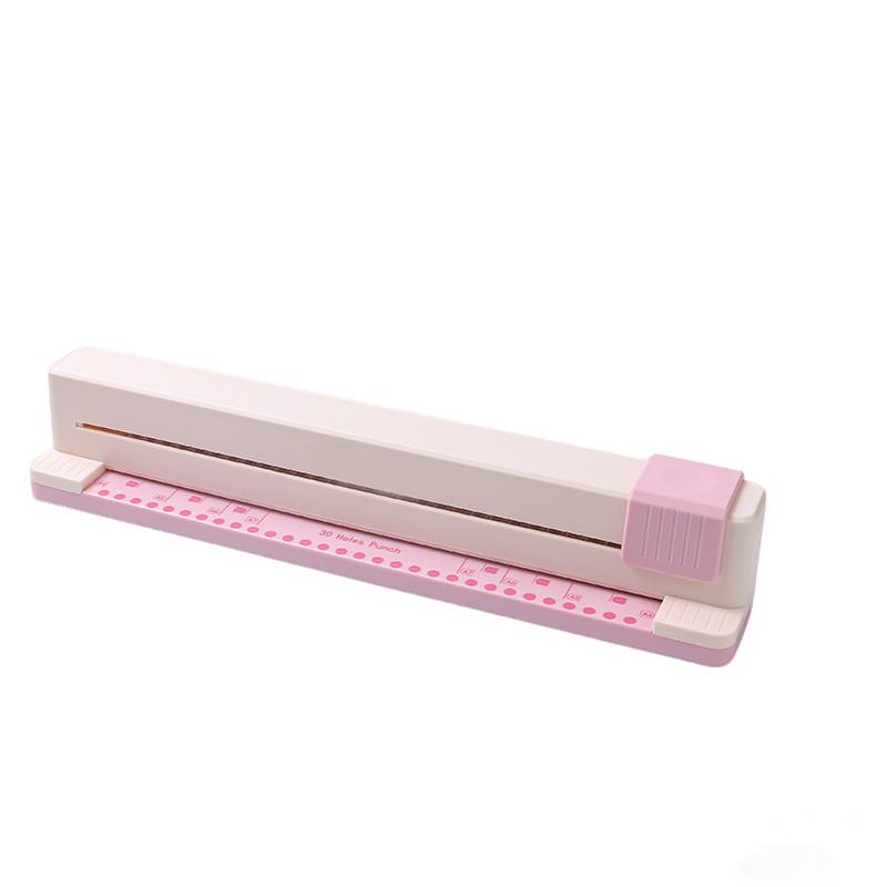 Punching Machine 30 Hole Document Collar Punching Machine Manual Diy A4 Punching Machine Office Supplies розовый