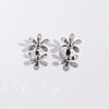 Stylish 3D Abstract Flower Stud Earrings: Silver Needle, Versatile & Chic for Women