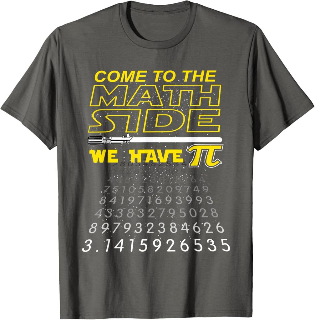 Come to The Math Side We Have Pi Math TShirt Graphic TShirt Mens Casual Crewneck Tee