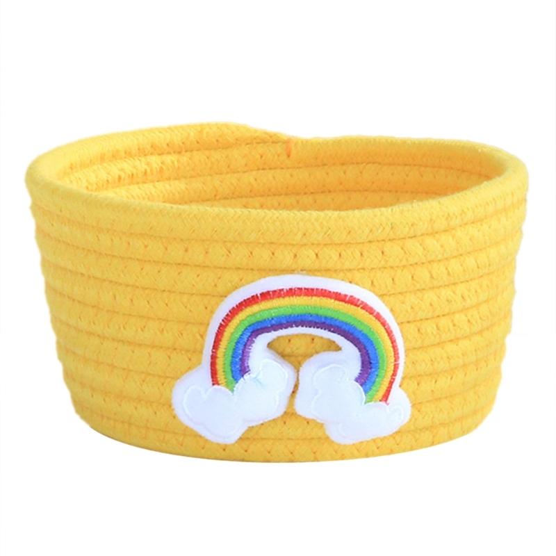 Small Woven Baskets for Organizing Rope Storage Basket Cute Cotton Basket Nursery Gift Dogs Toy Storage Bins for Toy Small 990₽