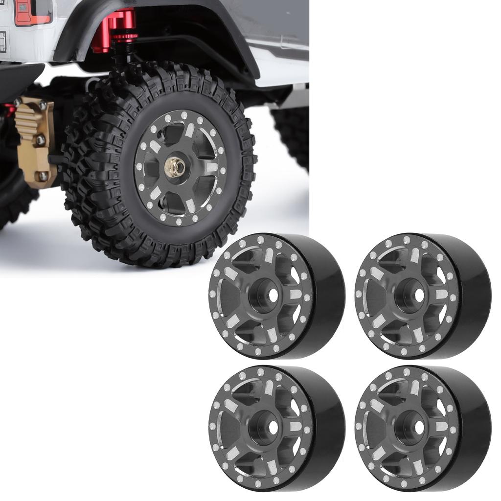 Aluminum Alloy RC Car Hub Set with M2 Anti Skid Nut and Wrench for SCX24 1Celsius24 Scale Model Car