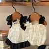 Casual Polyester Dog Sling Dress Breathable XS~XL Ins Pet Clothes Pet Costume Pet Floral Bubble Skirt Spring/Summer