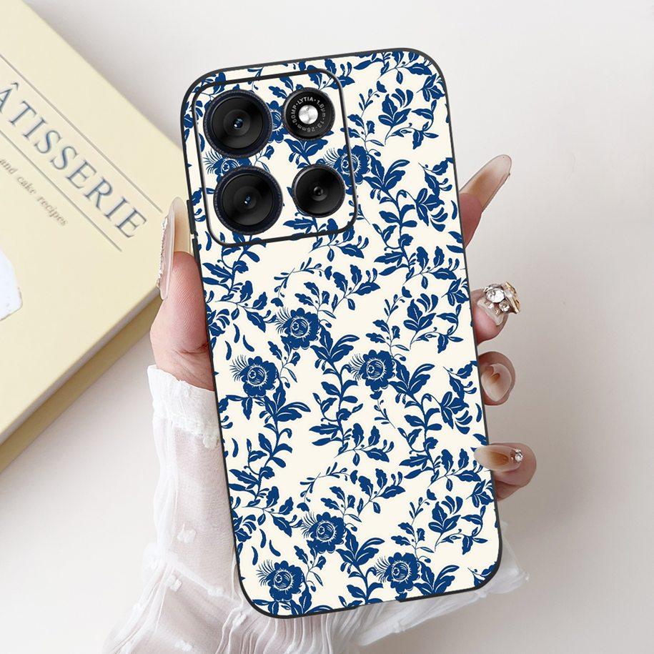 For Motorola Moto G86 G56 5G Case 2025 Fashion Flower Marble Sunset Capa Soft Silicone Phone Cover For MotoG56 MotoG86 5G Bumper