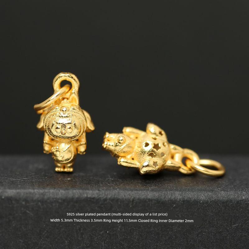 

S925 Ancient Style Silver Plated Burnt Blue Pull Cloth Slide Pendant DIY Bracelet Bracelet Pendant Carrying Strap Pendant Accessories 51# silver plated gold cloth pendant