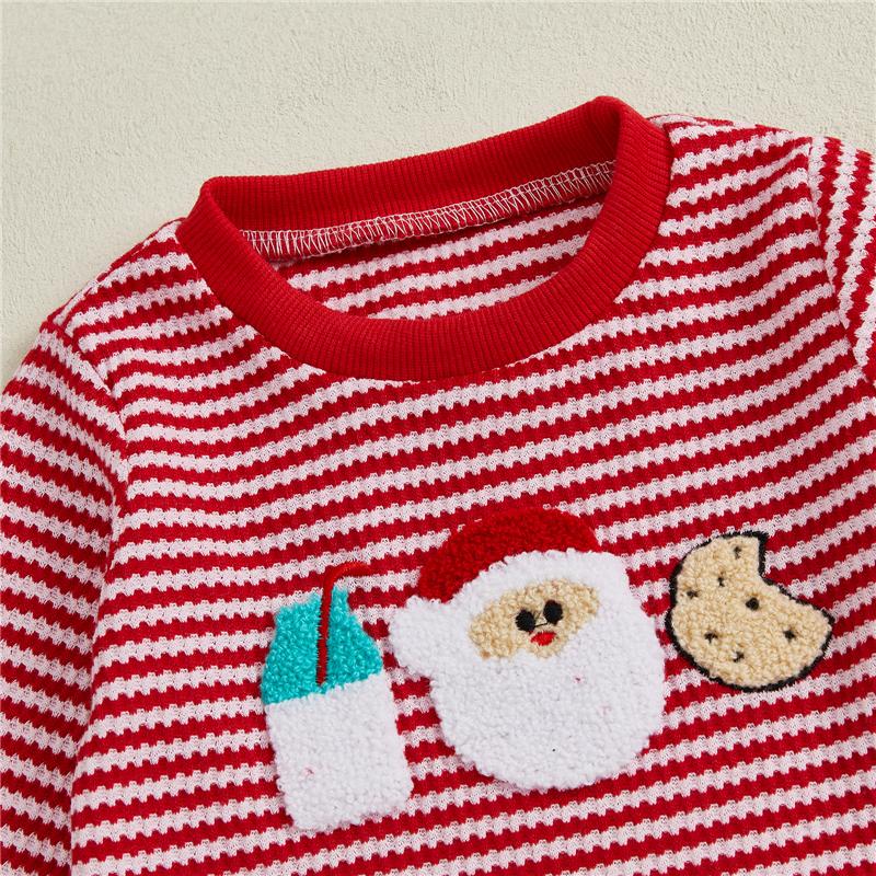Clothes Set Toddler Baby Boys Girls Santa Claus Embroidery Tops + Trousers 2pcs Baby Christmas Clothing Outfit
