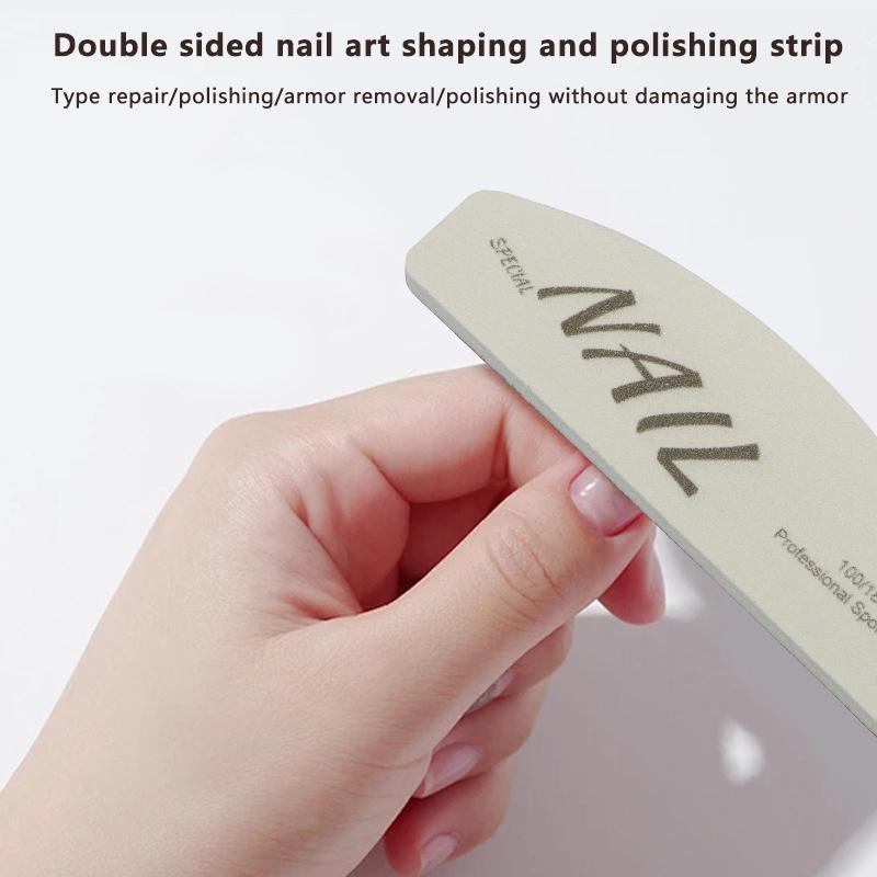 1Pcs Mini Nail File Buffer Double Sided Grit 100/180 Emery Board Manicure Tools For Nail Grooming/Styling Acrylic Nails