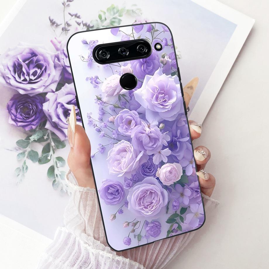 Für LG V40 V50s V35 ThinQ LG V8X ThinQ V30 2017 Handyhülle Weicher TPU-Stoßfänger Rückseite Coole Cartoon-Luxus-Schmetterlingsblume Funda