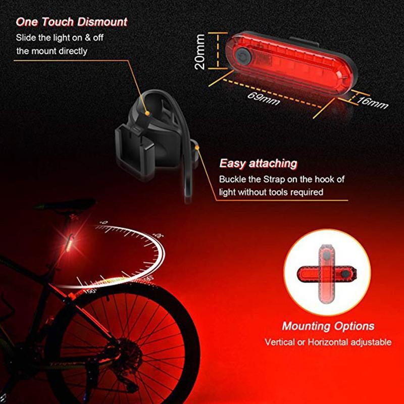 Bike Tail Light USB Rechargeable, 056 Night Riding Warning Cycling Rear Light, Mountain Bike Riding Equipment
