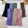 Spring and Autumn Socks Cover Women's Knitted Leg Cover Gray Medium Tube Stacking Socks Japanese JK Thermal Leg Cover Manufacturers Wholesale