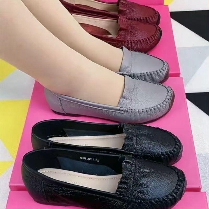 

Foreign trade flat bottom versatile soft sole soft surface small single shoes women s 2025 autumn new mother shoes one pedal women s shoes 40 чорний