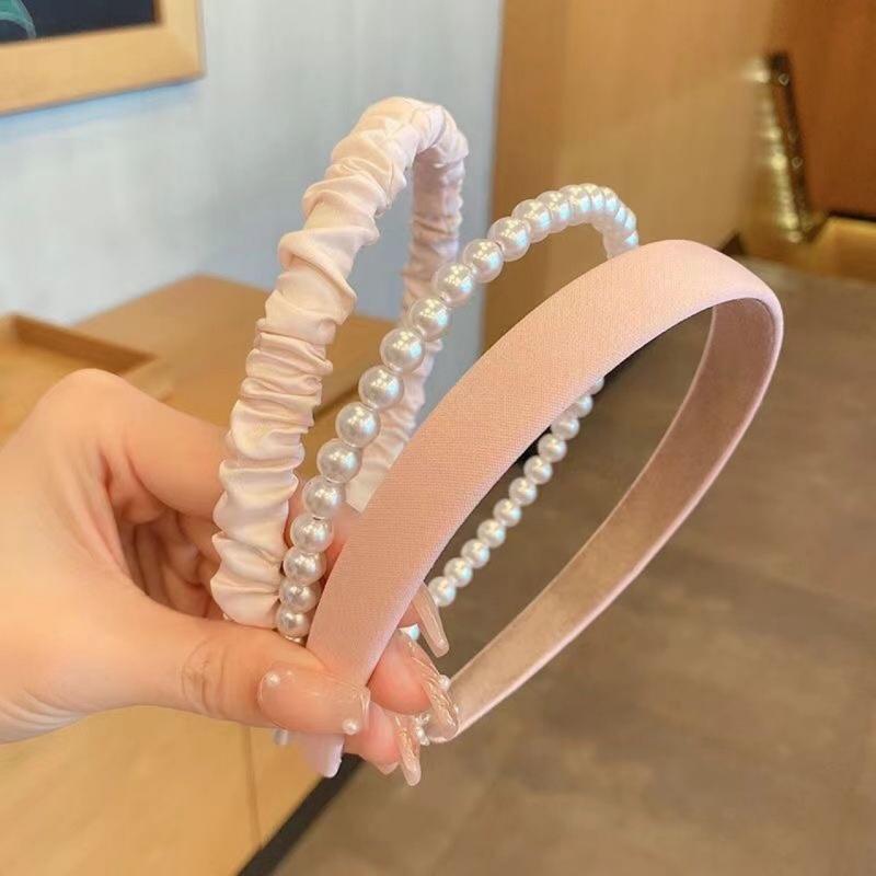7Pcs Headbands for Women Girls, 7Pcs Non Slip Floral Padded Headbands Cute Pearl Headband for Girls Vintage Wide Headband