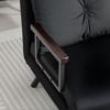 4-in-1 Velvet-Feel Single Chair Bed, with Pillow - Black