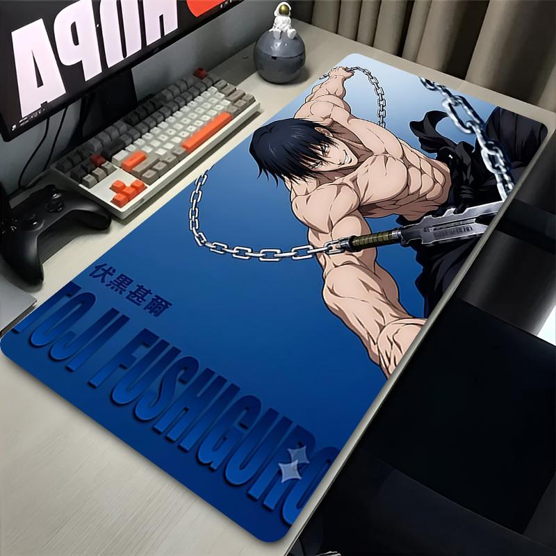 Mousepad Cool Anime Jujutsu Kaisen Fushiguro Toji Large Gaming Mouse Pad Gamer Laptop Keyboard Mat Computer Cabinet Desk Mat