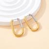 2026 Titanium Steel Gold Plated Geometric Earrings: Women's Light Luxury, Simple Fashion European Style Set.