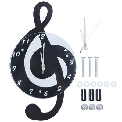 Innovative Musical Note Electronic Wall Clock Fashionable Silent Quartz Clock for Children Room