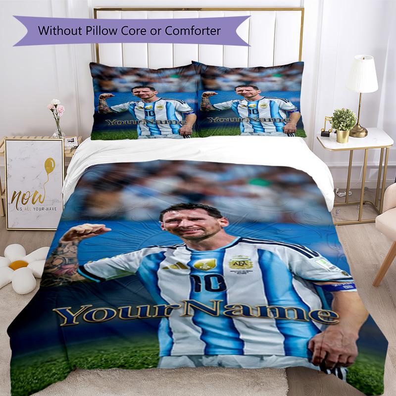 Messi 210 Customize your name Bedding Set Breathable Duvet Cover with Pillowcases Home Decoration Birthday Gift