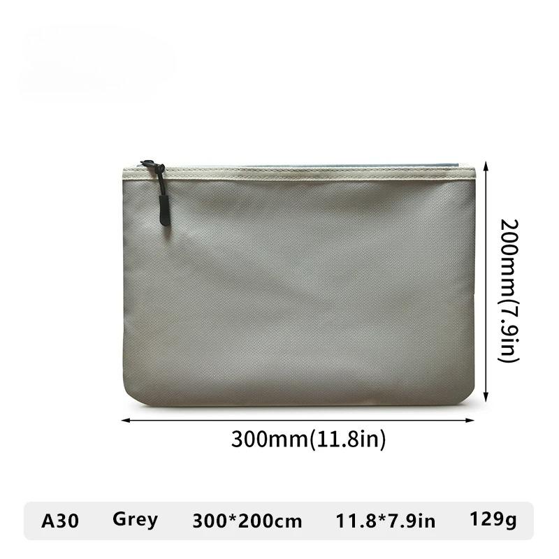 Portable Fireproof Waterproof Document Envelope File Folder Cash Pouch With Zipper Fireproof Safe Money Bag For Home Office