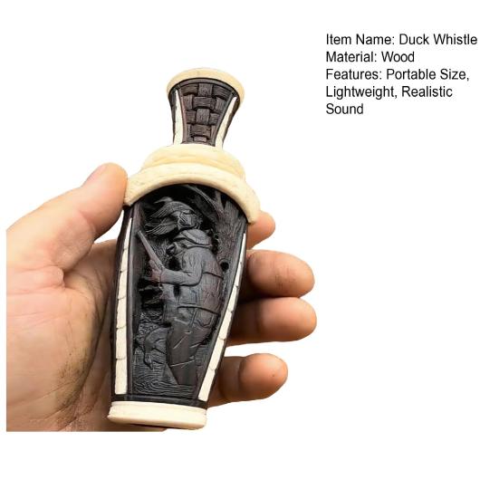Fluier pentru chemarea rațelor de vânătoare, realizat manual, portabil, sculptat manual în lemn, sunet realist, pentru vânătoare în aer liber, păsări de apă, corb, pasăre, chemător de animale, fluier atrăgător