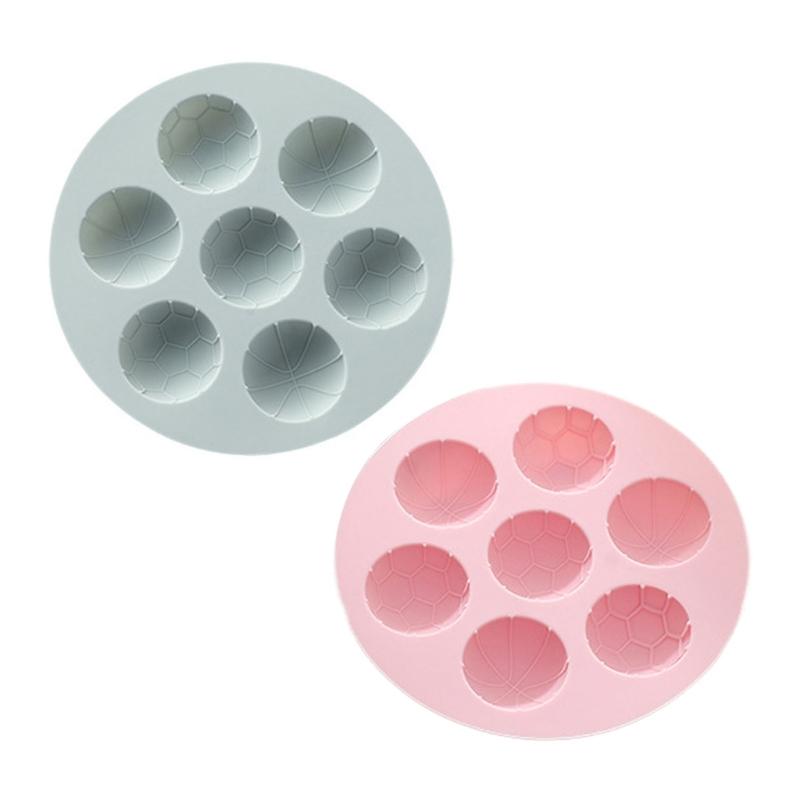 

7 Holes Candy Moulds Silicone Material Football and Basketball Shaped Chocolate Mold DIY Perfect Gift for Kitchen Baking Lover розовый