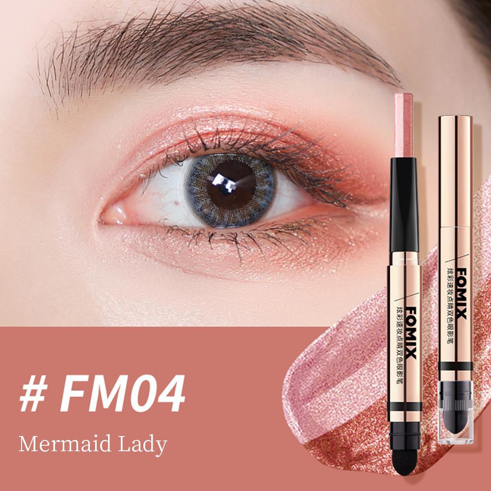 FOMIX 2-in-1 Cream Eyeshadow Stick Two Tone Eyeshadow Stick 2 Tone Cream Eyeshadow Stick Lazy Eyeshadow 2 Tone Stick