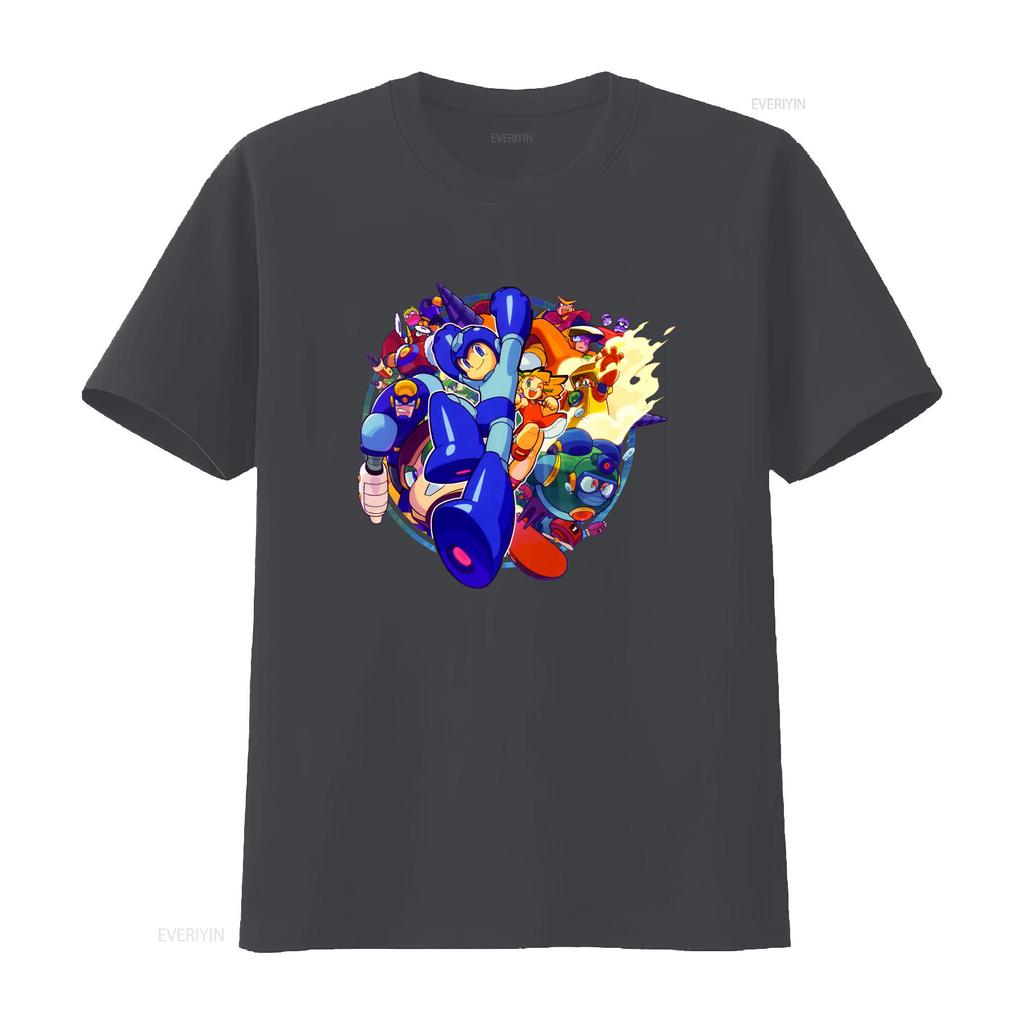 Mega Boy Rockman Collage Kunst Premium T-Shirt Japan Klassisches Spiel Vintage Gewaschen Bequem Streetwear Stilvoll Vielseitig homme