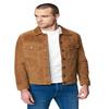 Noora Men's Distressed Suede Leather Bomber Jacket Brown Buttoned Shirt | Western Style Trucker Casual Suede Shirt |