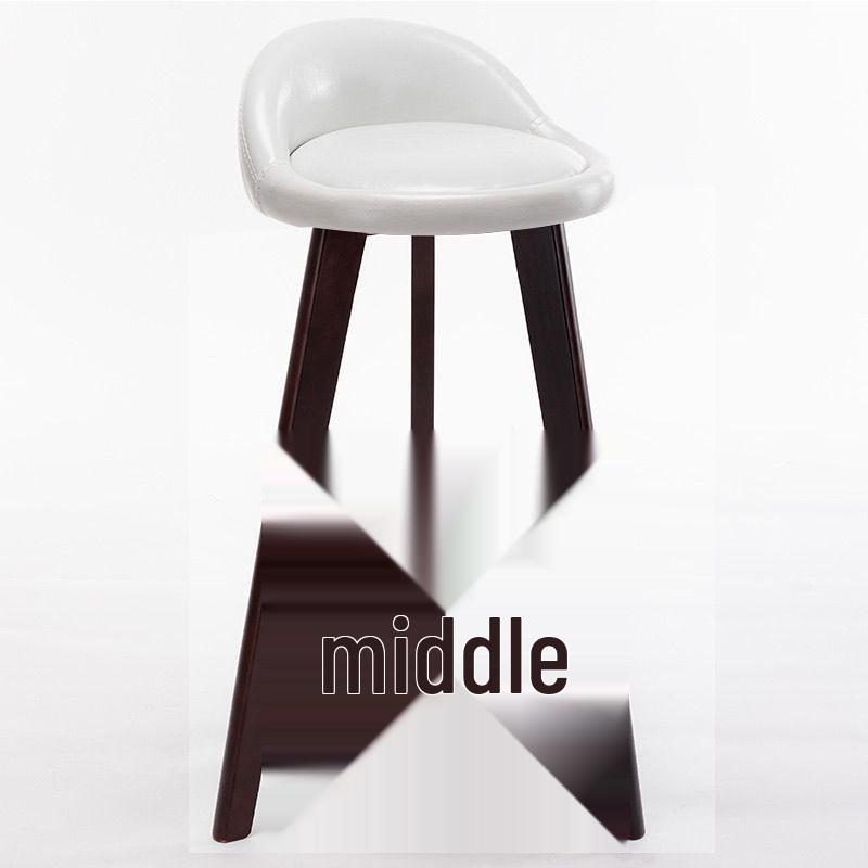 Nordic Minimalist Solid Wood Bar Stool with Backrest for Home or Cafe Use